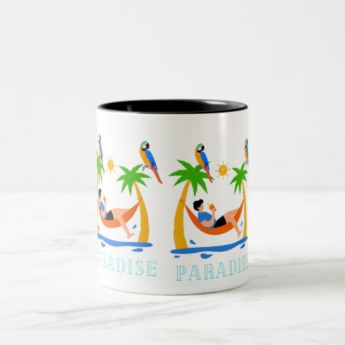 Paradise pet parrot Two_Tone coffee mug