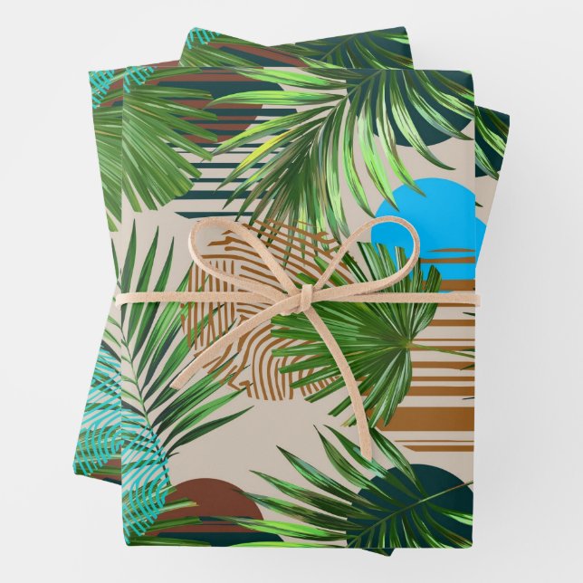 Paradise plants Hawaiian pattern Wrapping Paper Sheets (In situ)