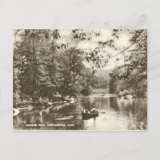 Paradise Pond, Northampton MA Vintage Postcard