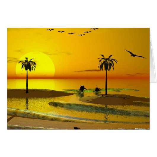 Paradise Shore Sunset Cards (Front Horizontal)