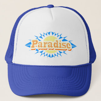 Paradise sun blue and white beach hat