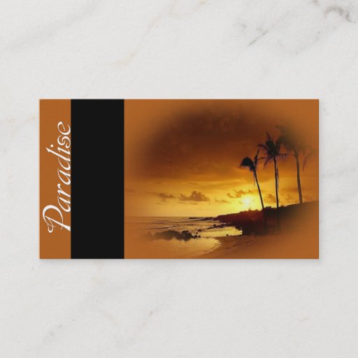 Customizable Paradise - Sunset Tropics Travel Business Cards