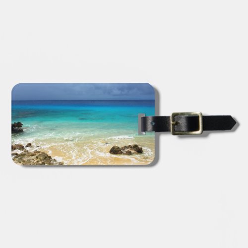 Paradise tropical island beach luggage tag