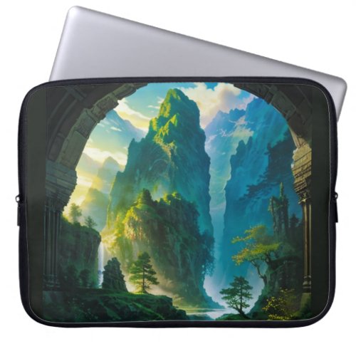 Paradise under a Bridge _ Gateway to Greener Lands Laptop Sleeve