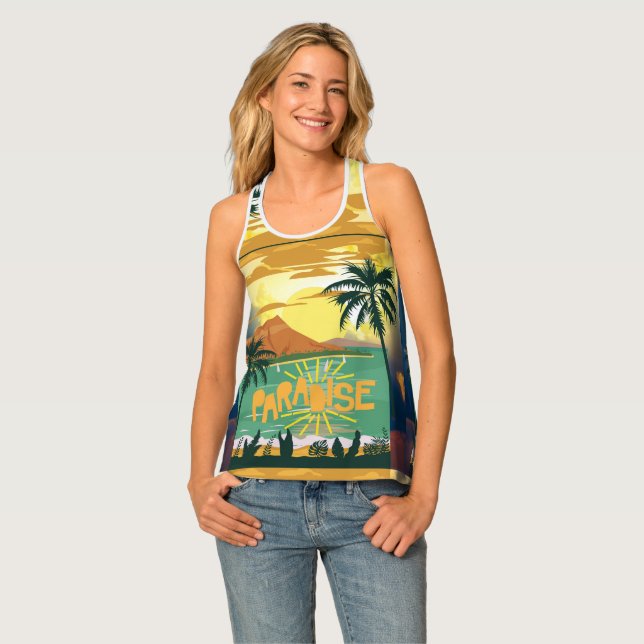 Paradise vacation tank top (Front Full)