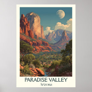 Paradise Valley Arizona Vintage Poster Retro Des