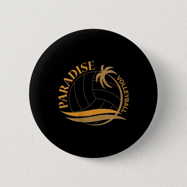 Paradise Volleyball   Button (Front)