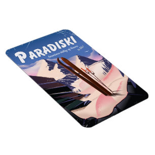 Paradiski Tarentaise Valley , France ,Ski poster. Magnet