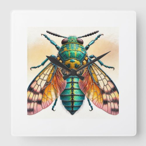 Paraepepeotes dorsal view in watercolor and ink 13 square wall clock
