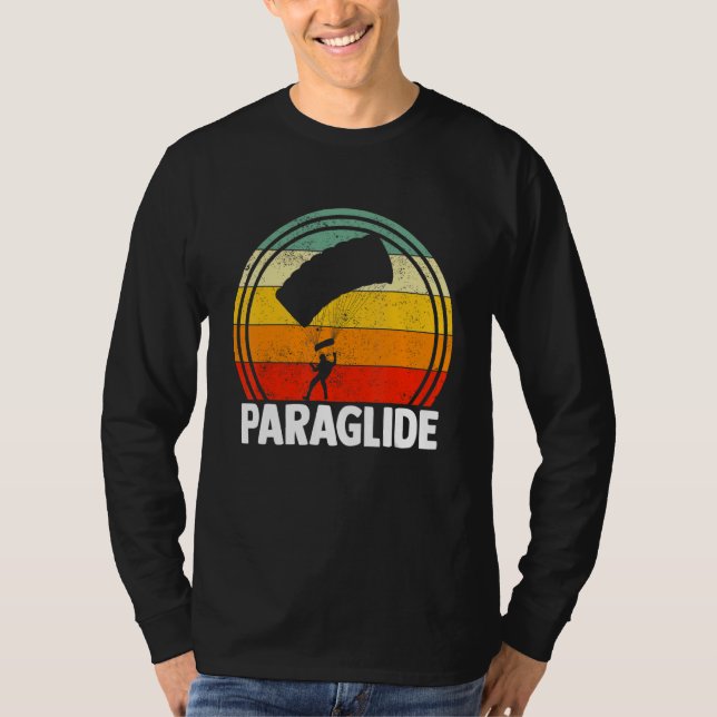 Paraglide Paraglider Paragliding Paramotoring Retr T-Shirt (Front)