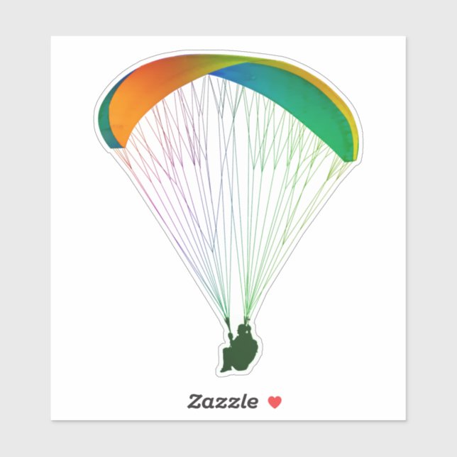 Paraglider beneath Rainbow Wing Sticker (Sheet)