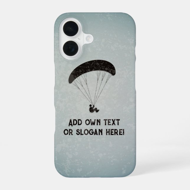 Paraglider Floating under Canopy own slogan / text iPhone Case (Back)