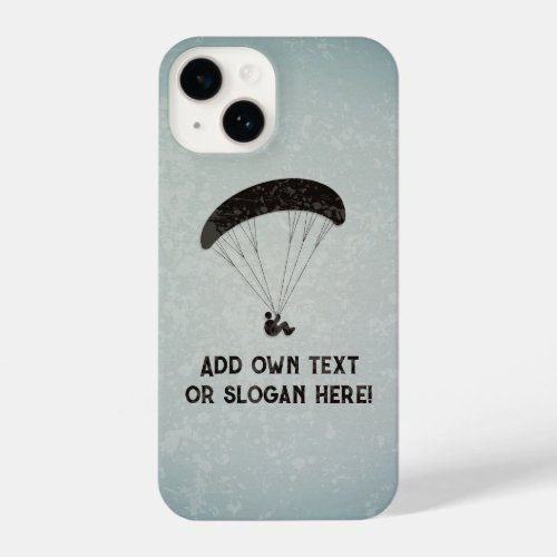 Paraglider Floating under Canopy own slogan  text iPhone 14 Case