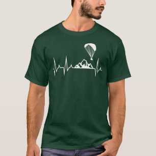Paraglider Heartbeat Funny Paragliding Gift T-Shirt