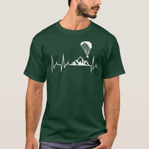 Paraglider Heartbeat Funny Paragliding Gift T_Shirt