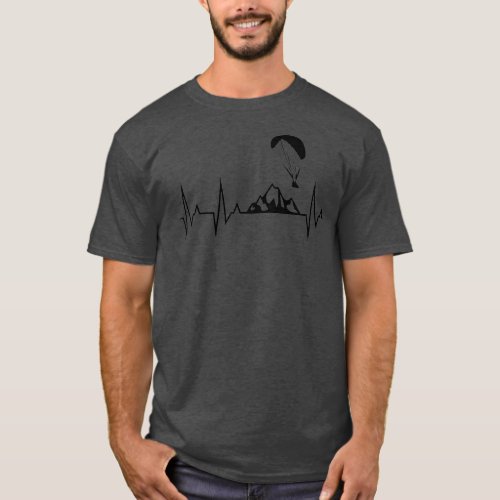 Paraglider Heartbeat Funny Paragliding Gift T_Shirt