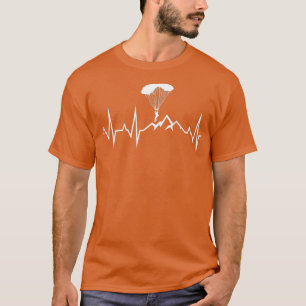 Paraglider Heartbeat Funny Paragliding Parachuting T-Shirt