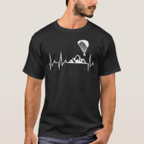 Paraglider Heartbeat Funny Paragliding Parachuting T-Shirt