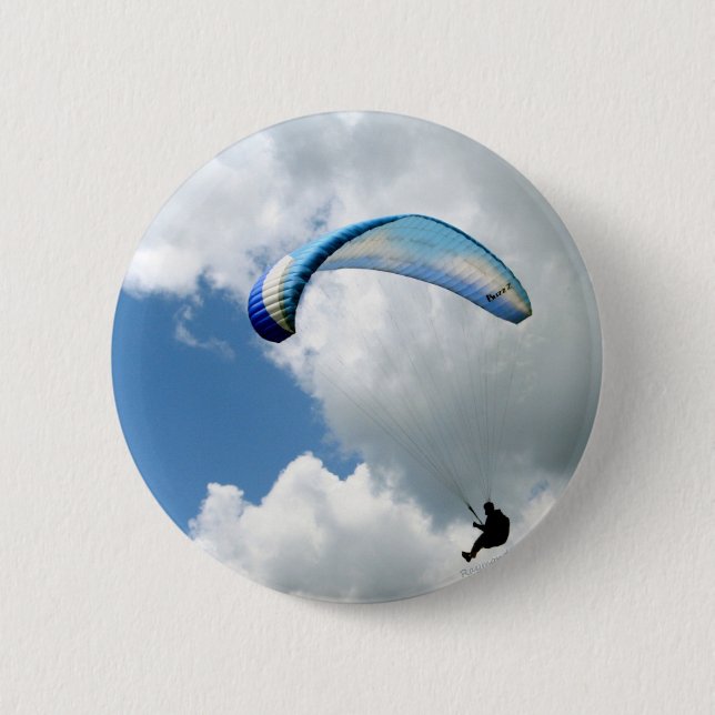 Paraglider in Flight Pinback Button (Front)