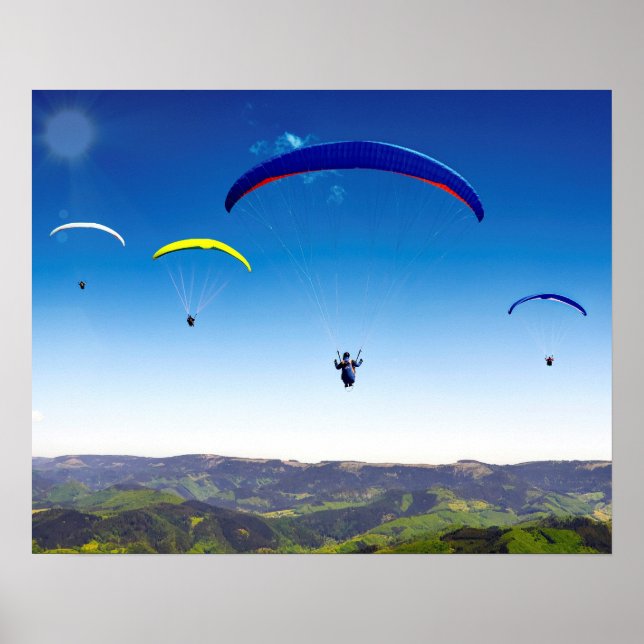 Paraglider in the Black Forest Poster (Front)
