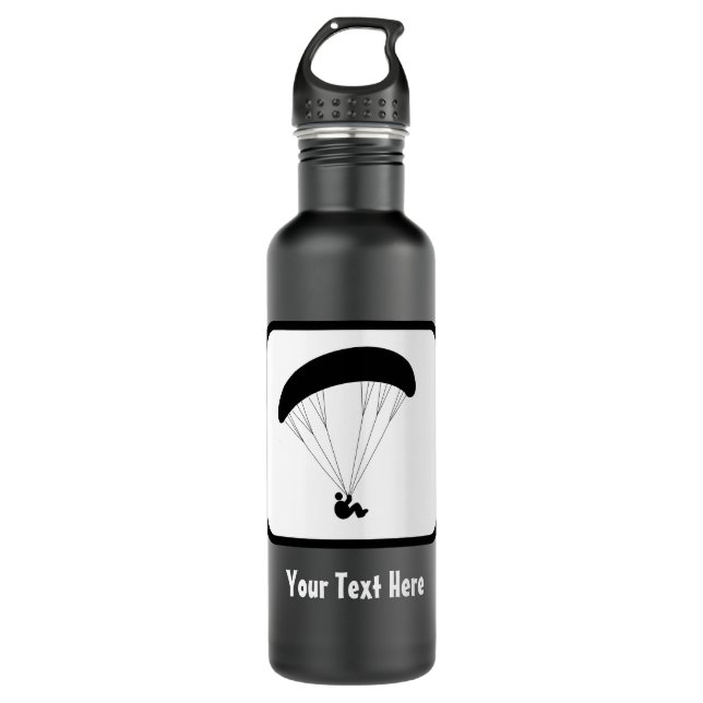 Paraglider Logo - Customize the Text on this Water Bottle (Front)