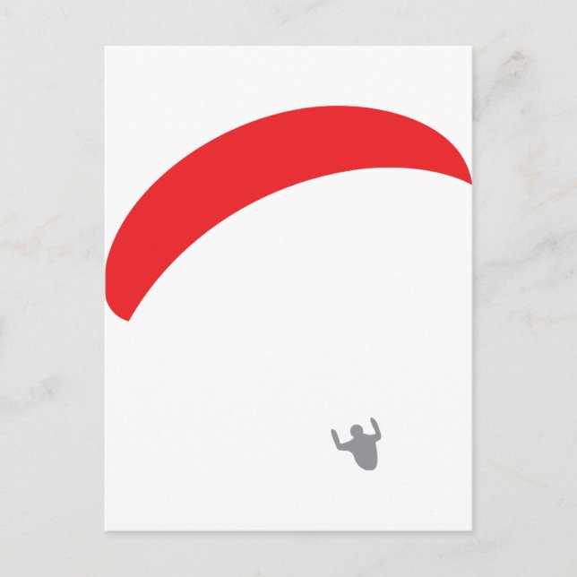 paraglider red - paragliding postcard (Front)