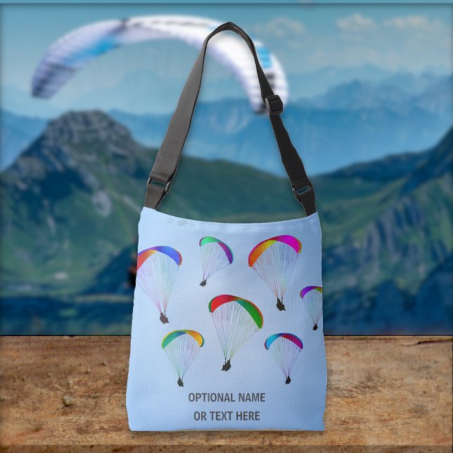 Paraglider themed graphics - colorful personalized crossbody bag (Creator Uploaded)