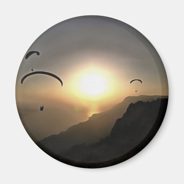 Paragliders Flying Wanderlust Extreme Sports Art Magnet (Front)