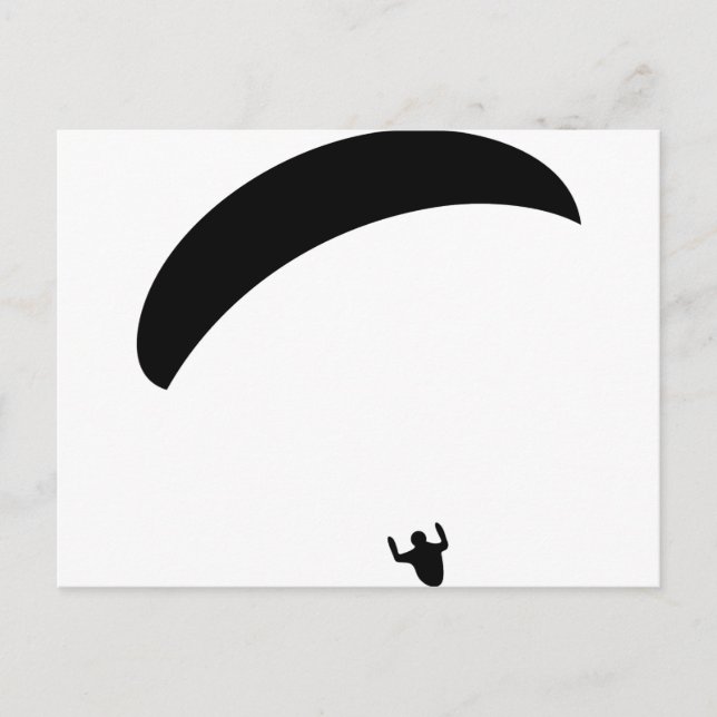 paragliding black icon postcard (Front)