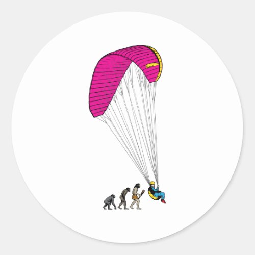 Paragliding Classic Round Sticker