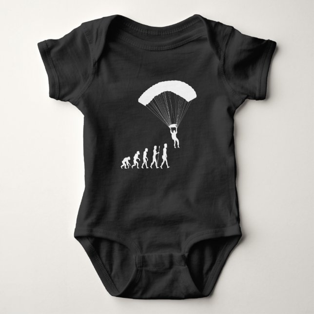 Paragliding Evolution Parachute Air Sport Skidiver Baby Bodysuit (Front)