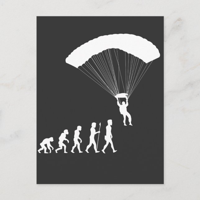 Paragliding Evolution Parachute Air Sport Skidiver Postcard (Front)
