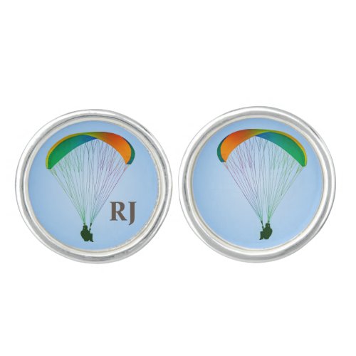Paragliding Graphic _ Colorful and Personalized Cufflinks