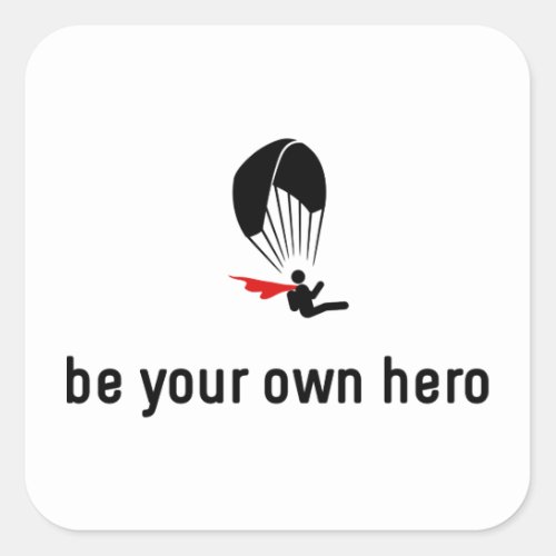 Paragliding Hero Square Sticker