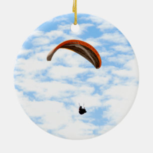 Paragliding in the Clouds Ceramic Ornament
