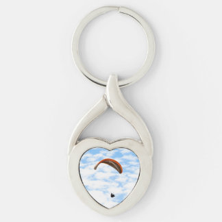 Paragliding in the Clouds Keychain