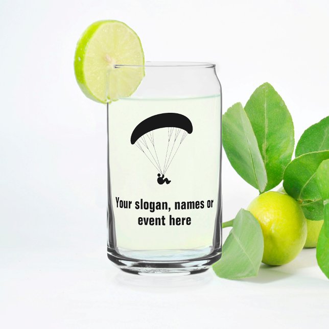 Paragliding Motif fully customizable text on Can Glass (Creator Uploaded)