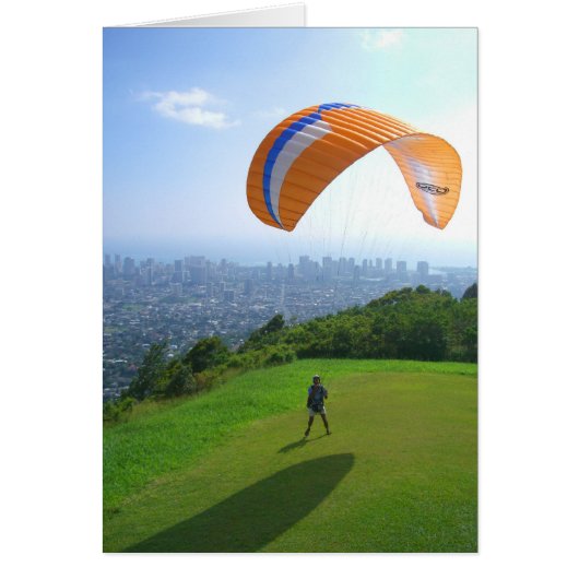 Paragliding over Honolulu Cards (Front)