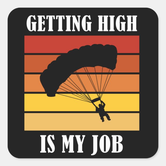 Paragliding Parachute Jumpin Skydiving Square Sticker (Front)