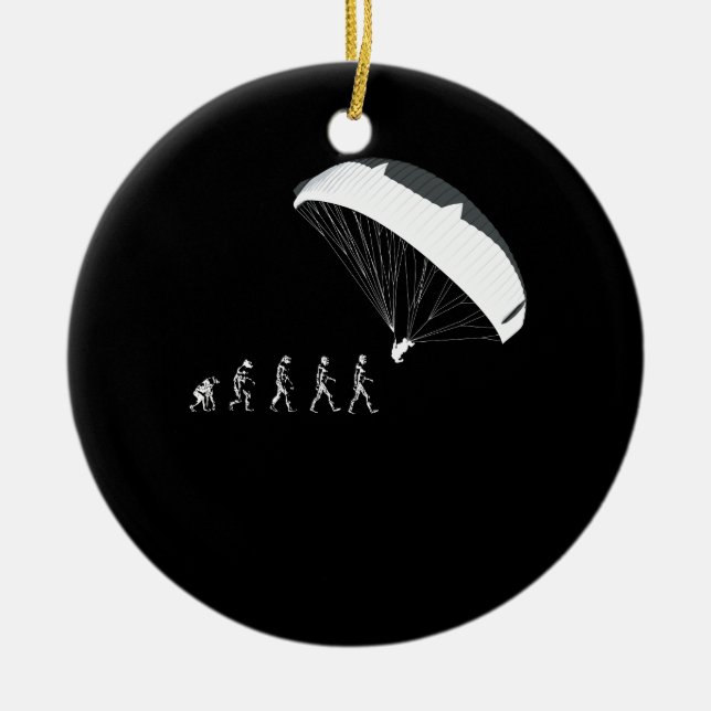 Paragliding Parachutes Soaring Evolution Ceramic Ornament (Front)