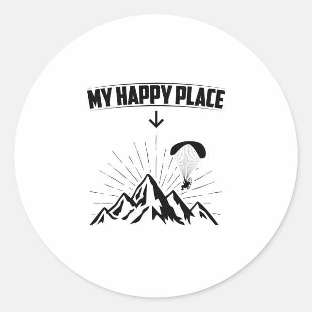 Paragliding | Paraglider Air Sports Gift Ideas Classic Round Sticker (Front)