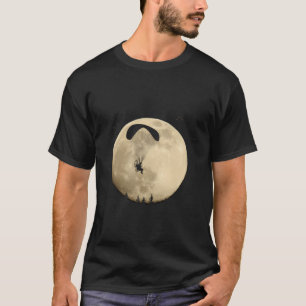Paragliding Paramotor Powered Under A Full Moon T-Shirt