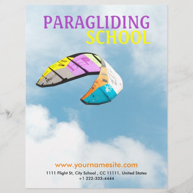 PARAGLIDING SCHOOL - template flyer (Front)