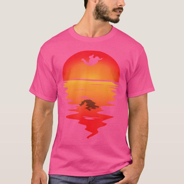 Paragliding Sunset Skydiving Parachutist Parachute T-Shirt (Front)