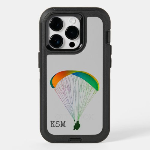 Paragliding Themed _ Add Initials for a Custom OtterBox iPhone 14 Pro Case