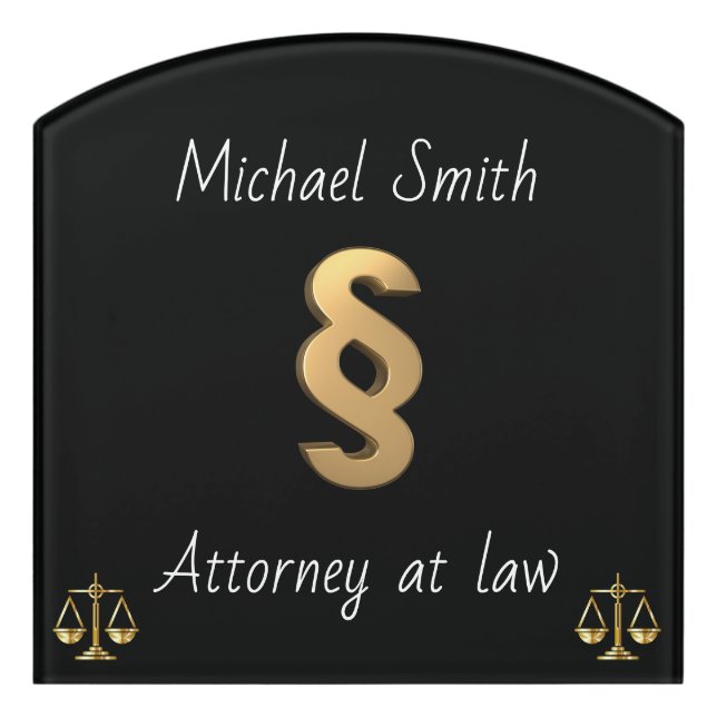Paragraph Attorney at law Door Sign (Contour Front)