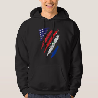 Paraguay American Grown Flag USA Patriot Heritage Hoodie
