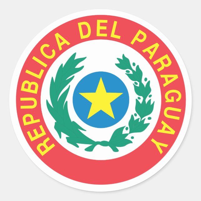 Paraguay Coat of Arms Classic Round Sticker (Front)