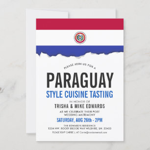 Paraguay Cuisine Party Flag White Invite