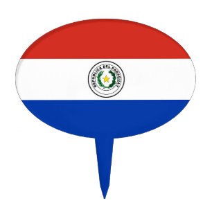 Paraguay flag cake topper